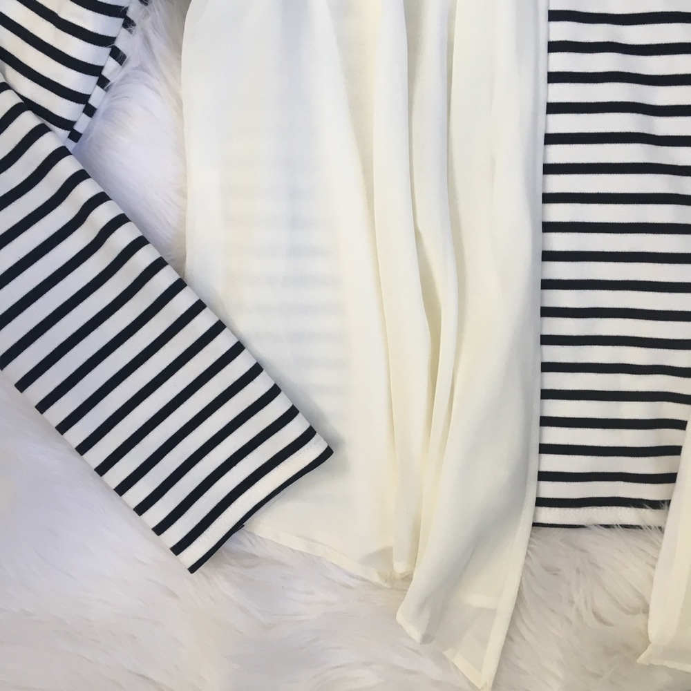 Anthropologie Black and White Stripe Cardigan - Picture 4 of 8